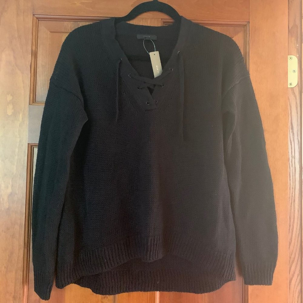 Jcrew Black Fishnet Sweater